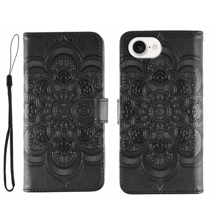 Sun Mandala Embossing Leather Phone Case, For iPhone 18 Pro / 17 Pro, For iPhone 18 Pro Max / 17 Pro Max, For iPhone 16e / 17e