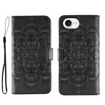 Sun Mandala Embossing Leather Phone Case, For iPhone 18 Pro / 17 Pro, For iPhone 18 Pro Max / 17 Pro Max, For iPhone 16e / 17e