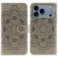 Sun Mandala Embossing Leather Phone Case, For iPhone 18 Pro / 17 Pro, For iPhone 18 Pro Max / 17 Pro Max, For iPhone 16e / 17e