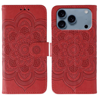 Sun Mandala Embossing Leather Phone Case, For iPhone 18 Pro / 17 Pro, For iPhone 18 Pro Max / 17 Pro Max, For iPhone 16e / 17e