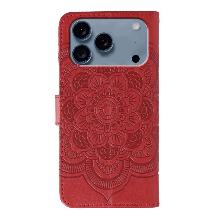 Sun Mandala Embossing Leather Phone Case, For iPhone 18 Pro / 17 Pro, For iPhone 18 Pro Max / 17 Pro Max, For iPhone 16e / 17e