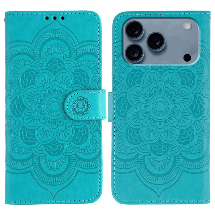 Sun Mandala Embossing Leather Phone Case, For iPhone 18 Pro / 17 Pro, For iPhone 18 Pro Max / 17 Pro Max, For iPhone 16e / 17e