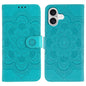 Sun Mandala Embossing Leather Phone Case, For iPhone 17, For iPhone Air, For iPhone 15 Pro Max