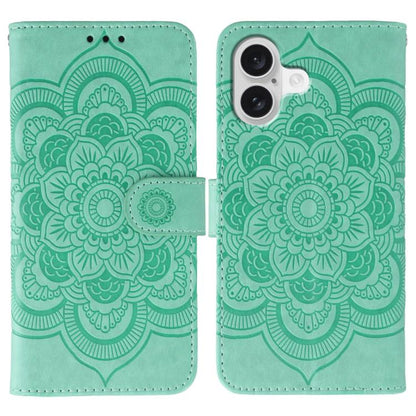 Sun Mandala Embossing Leather Phone Case, For iPhone 17, For iPhone Air, For iPhone 15 Pro Max