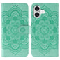 Sun Mandala Embossing Leather Phone Case, For iPhone 17, For iPhone Air, For iPhone 15 Pro Max