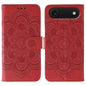 Sun Mandala Embossing Leather Phone Case, For iPhone 17, For iPhone Air, For iPhone 15 Pro Max