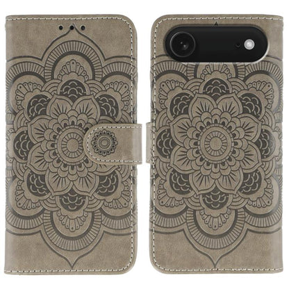 Sun Mandala Embossing Leather Phone Case, For iPhone 17, For iPhone Air, For iPhone 15 Pro Max