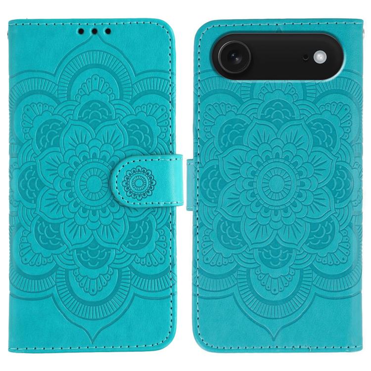 Sun Mandala Embossing Leather Phone Case, For iPhone 17, For iPhone Air, For iPhone 15 Pro Max