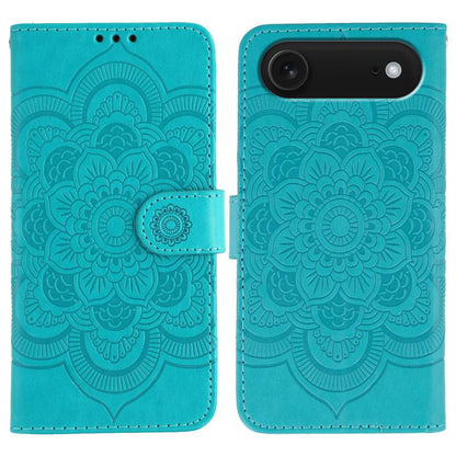 Sun Mandala Embossing Leather Phone Case, For iPhone 17, For iPhone Air, For iPhone 15 Pro Max