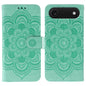 Sun Mandala Embossing Leather Phone Case, For iPhone 17, For iPhone Air, For iPhone 15 Pro Max
