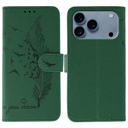 Feather Pattern Litchi Texture Leather Phone Case, For iPhone 17 Pro Max, For iPhone 17 Pro, For iPhone 17, For iPhone Air