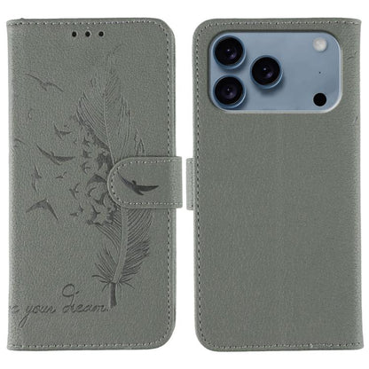 Feather Pattern Litchi Texture Leather Phone Case, For iPhone 17 Pro Max, For iPhone 17 Pro, For iPhone 17, For iPhone Air