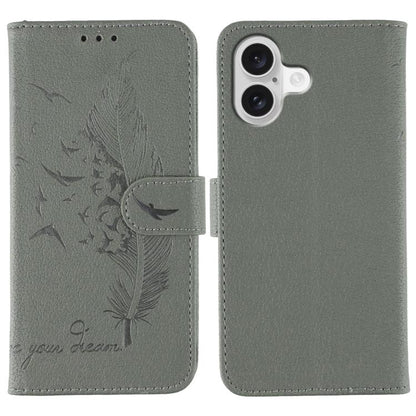 Feather Pattern Litchi Texture Leather Phone Case, For iPhone 17 Pro Max, For iPhone 17 Pro, For iPhone 17, For iPhone Air