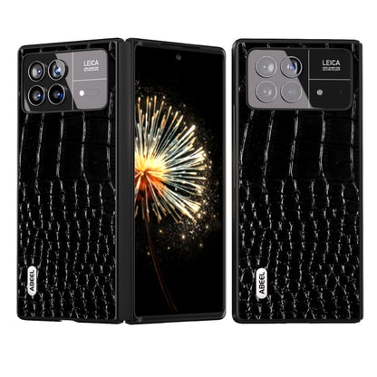 ABEEL Genuine Leather Crocodile Pattern Black Edge Phone Case, For Xiaomi Mix Flip, For Xiaomi Mix Fold 4, For Xiaomi Mix Fold 3