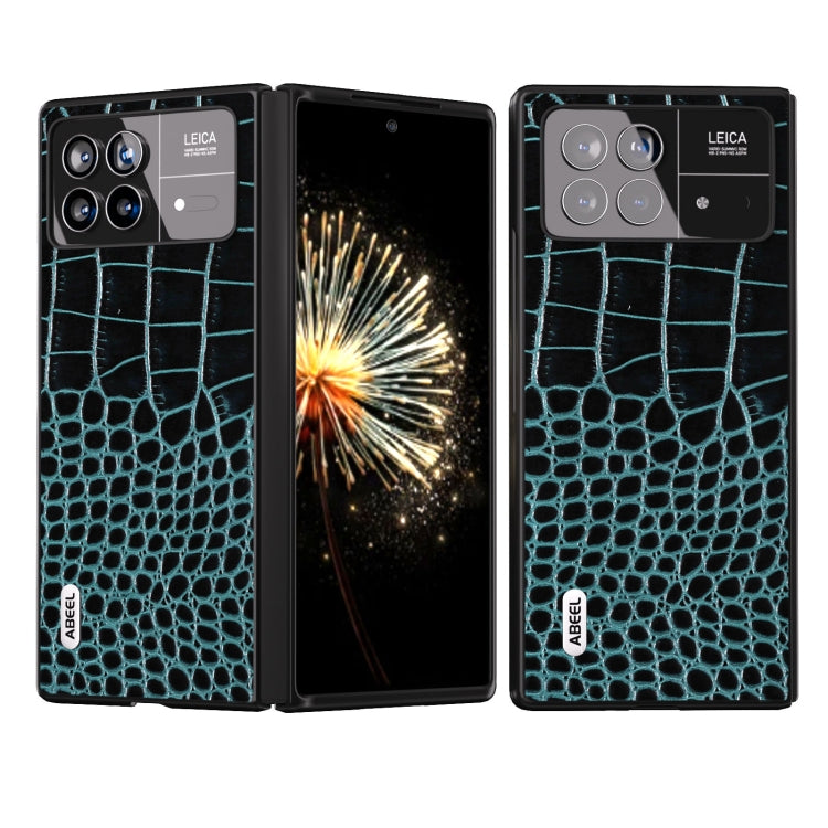 ABEEL Genuine Leather Crocodile Pattern Black Edge Phone Case, For Xiaomi Mix Flip, For Xiaomi Mix Fold 4, For Xiaomi Mix Fold 3
