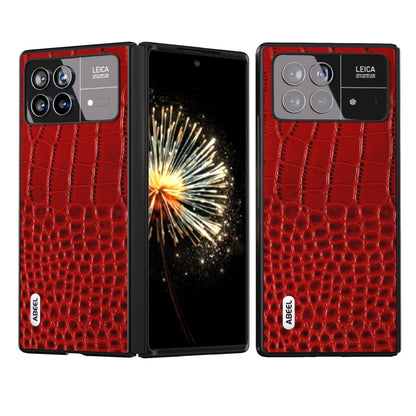 ABEEL Genuine Leather Crocodile Pattern Black Edge Phone Case, For Xiaomi Mix Flip, For Xiaomi Mix Fold 4, For Xiaomi Mix Fold 3