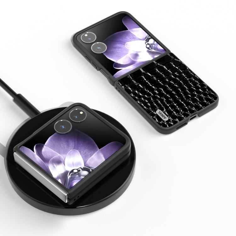 ABEEL Genuine Leather Crocodile Pattern Black Edge Phone Case, For Xiaomi Mix Flip, For Xiaomi Mix Fold 4, For Xiaomi Mix Fold 3