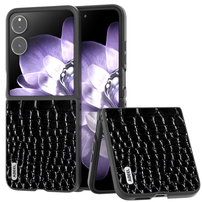 ABEEL Genuine Leather Crocodile Pattern Black Edge Phone Case, For Xiaomi Mix Flip, For Xiaomi Mix Fold 4, For Xiaomi Mix Fold 3