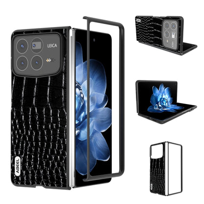 ABEEL Genuine Leather Crocodile Pattern Black Edge Phone Case, For Xiaomi Mix Flip, For Xiaomi Mix Fold 4, For Xiaomi Mix Fold 3