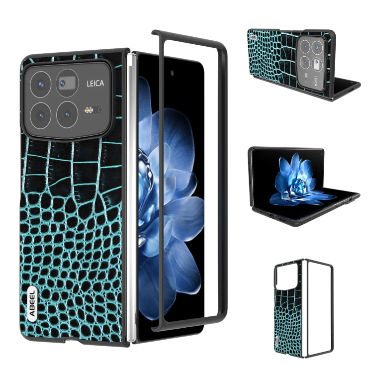 ABEEL Genuine Leather Crocodile Pattern Black Edge Phone Case, For Xiaomi Mix Flip, For Xiaomi Mix Fold 4, For Xiaomi Mix Fold 3