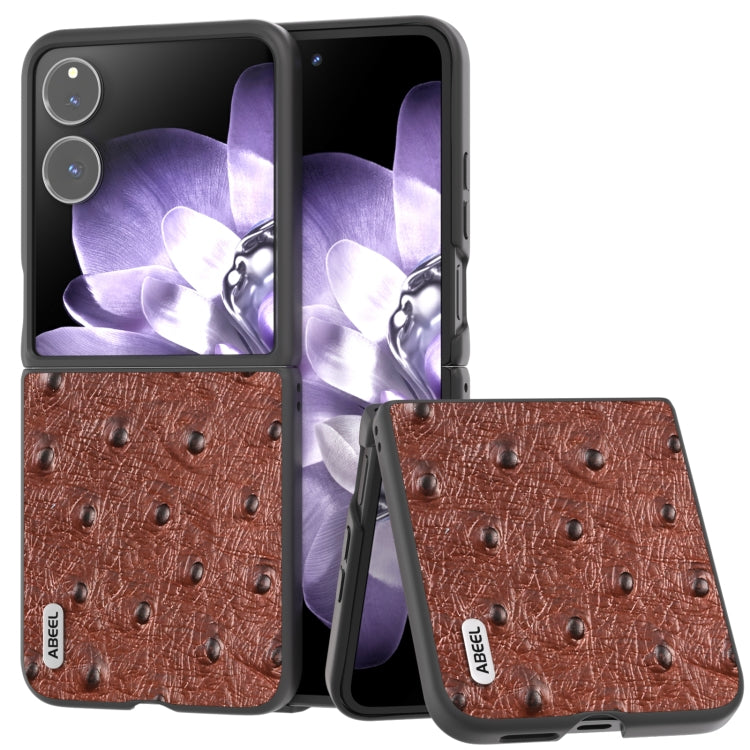 ABEEL Genuine Leather Ostrich Texture Phone Case, For Xiaomi Mix Flip, For Xiaomi Mix Fold 4, For Xiaomi Mix Fold 3