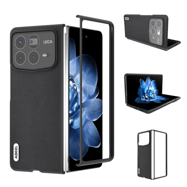 ABEEL Genuine Leather Silky Soft Black Edge Phone Case, For Xiaomi Mix Fold 4, For Xiaomi Mix Fold 3
