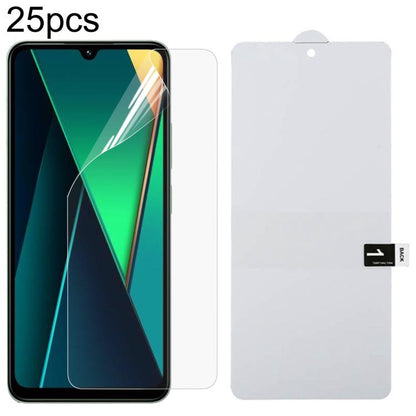 25pcs Full Screen Protector Explosion-proof Hydrogel Film, For Xiaomi Poco M7 Plus 5G, For Xiaomi 15T Pro 5G, For Xiaomi 15T 5G, For Redmi 15 4G 171.2mm, For Redmi 15 5G 169.5mm, For Xiaomi Poco C85 4G, For Redmi 15C 4G 171.5mm, For Redmi 15C 5G 173.1m...