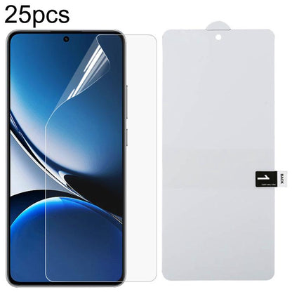 25pcs Full Screen Protector Explosion-proof Hydrogel Film, For Xiaomi Poco M7 Plus 5G, For Xiaomi 15T Pro 5G, For Xiaomi 15T 5G, For Redmi 15 4G 171.2mm, For Redmi 15 5G 169.5mm, For Xiaomi Poco C85 4G, For Redmi 15C 4G 171.5mm, For Redmi 15C 5G 173.1m...