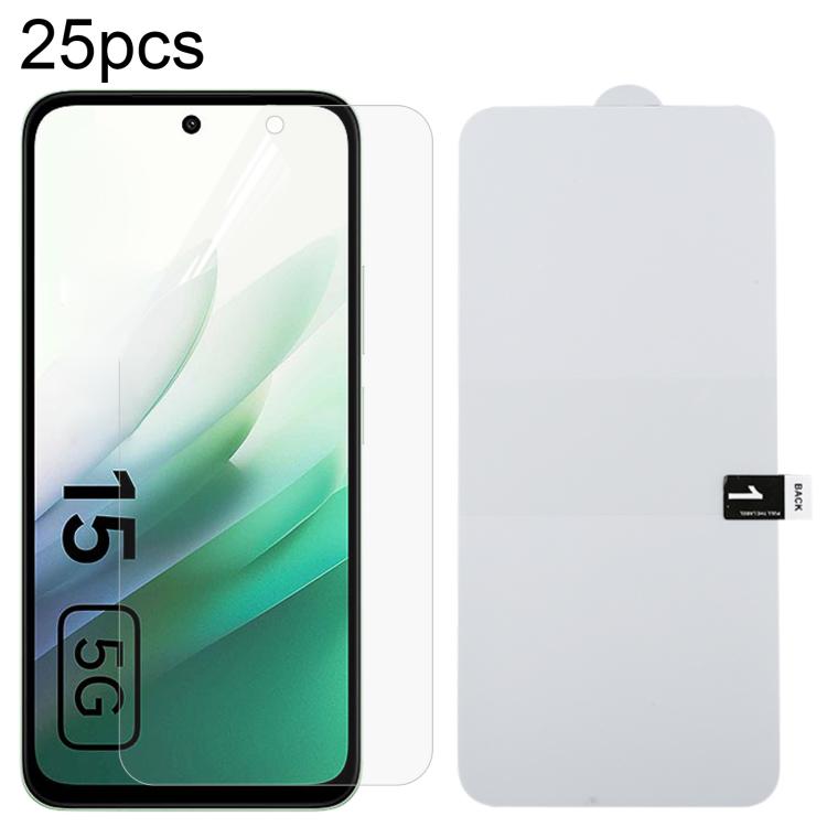 25pcs Full Screen Protector Explosion-proof Hydrogel Film, For Redmi 15 5G 169.5mm, For Xiaomi Poco C85 4G, For Redmi 15C 4G 171.5mm, For Redmi 15C 5G 173.1mm, For Redmi 15C 4G 173.1mm, For Redmi K80 Ultra, For Xiaomi Redmi Turbo 4 / Note 14S 4G       ...