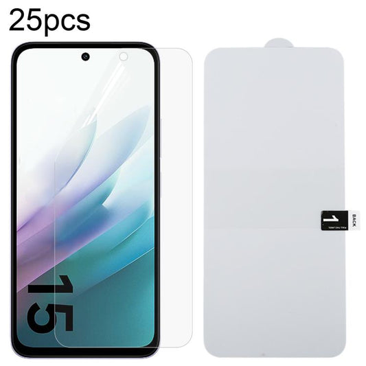 25pcs Full Screen Protector Explosion-proof Hydrogel Film, For Redmi 15 4G 171.2mm, For Redmi 15 5G 169.5mm, For Xiaomi Poco C85 4G, For Redmi 15C 4G 171.5mm, For Redmi 15C 5G 173.1mm, For Redmi 15C 4G 173.1mm, For Redmi K80 Ultra                      ...