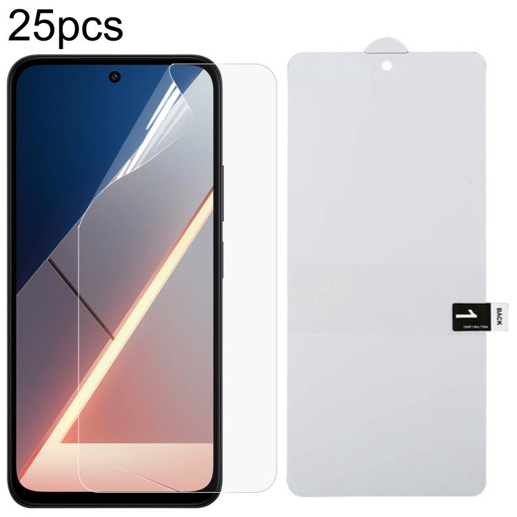 25pcs Full Screen Protector Explosion-proof Hydrogel Film, For Xiaomi 17 Max 5G, For Redmi K90 Max 5G, For Xiaomi Poco C81x 4G, For Xiaomi 17T Pro 5G, For Xiaomi Poco M8s 5G, For Xiaomi Poco C81 Pro 4G, For Redmi A7 Pro 171mm / Poco C85x 5G            ...