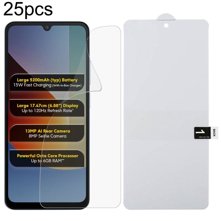 25pcs Full Screen Protector Explosion-proof Hydrogel Film, For Xiaomi 17 Max 5G, For Redmi K90 Max 5G, For Xiaomi Poco C81x 4G, For Xiaomi 17T Pro 5G, For Xiaomi Poco M8s 5G, For Xiaomi Poco C81 Pro 4G, For Redmi A7 Pro 171mm / Poco C85x 5G            ...