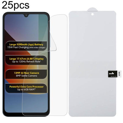 25pcs Full Screen Protector Explosion-proof Hydrogel Film, For Xiaomi 17 Max 5G, For Redmi K90 Max 5G, For Xiaomi Poco C81x 4G, For Xiaomi 17T Pro 5G, For Xiaomi Poco M8s 5G, For Xiaomi Poco C81 Pro 4G, For Redmi A7 Pro 171mm / Poco C85x 5G            ...