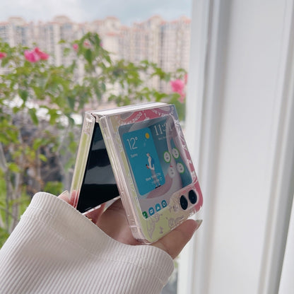 Painted Pattern PC Transparent Folding Phone Case, Series 1