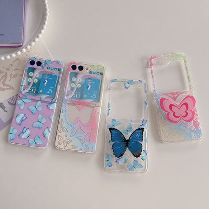 Painted Pattern PC Transparent Folding Phone Case, Series 1