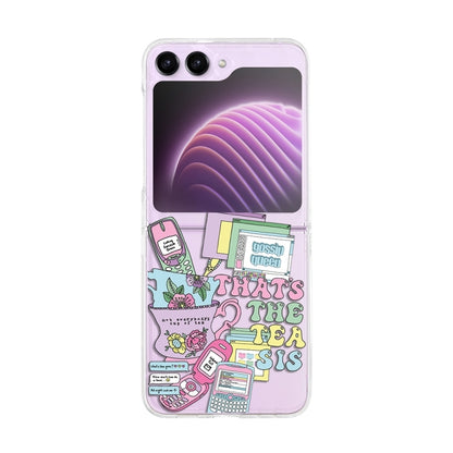 Painted Pattern PC Transparent Folding Phone Case, Series 1