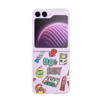 Painted Pattern PC Transparent Folding Phone Case, Series 1