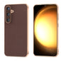 Genuine Leather Xiaoya Series Nano Plating Phone Case, For Samsung Galaxy S24 Ultra 5G, For Samsung Galaxy S24 5G, For Samsung Galaxy S23 FE 5G