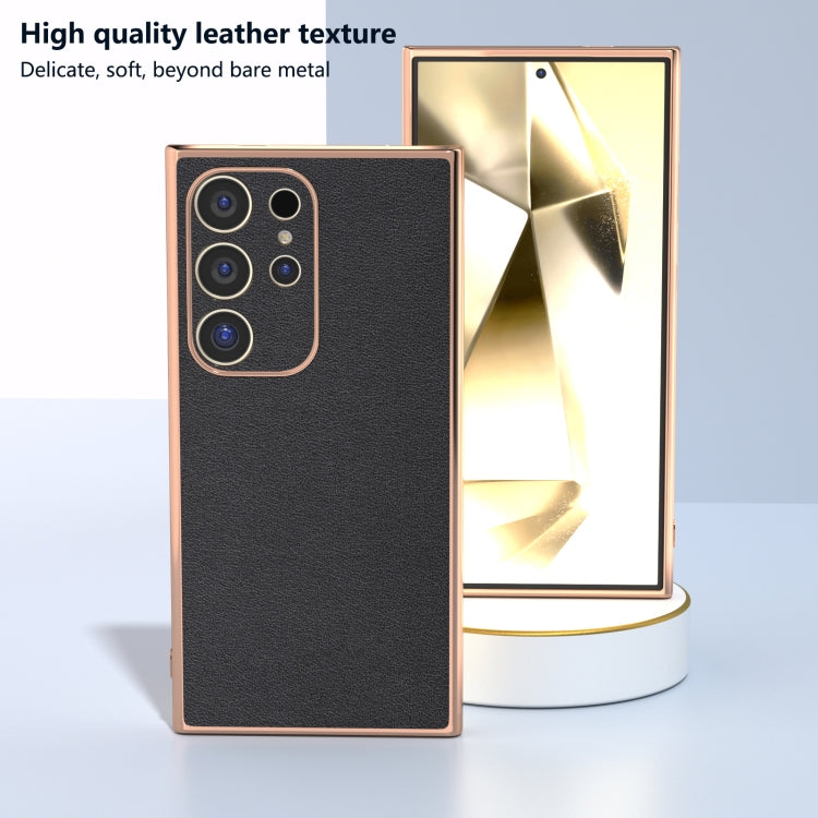 Genuine Leather Xiaoya Series Nano Plating Phone Case, For Samsung Galaxy S24 Ultra 5G, For Samsung Galaxy S24 5G, For Samsung Galaxy S23 FE 5G