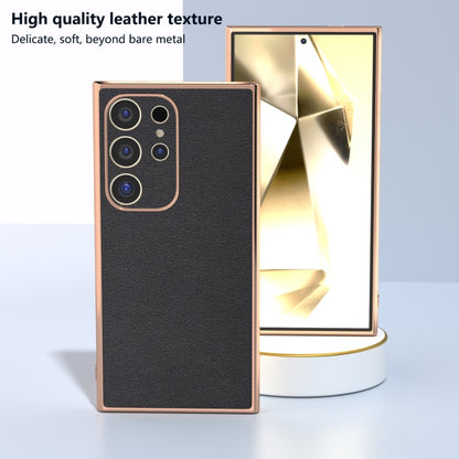 Genuine Leather Xiaoya Series Nano Plating Phone Case, For Samsung Galaxy S24 Ultra 5G, For Samsung Galaxy S24 5G, For Samsung Galaxy S23 FE 5G