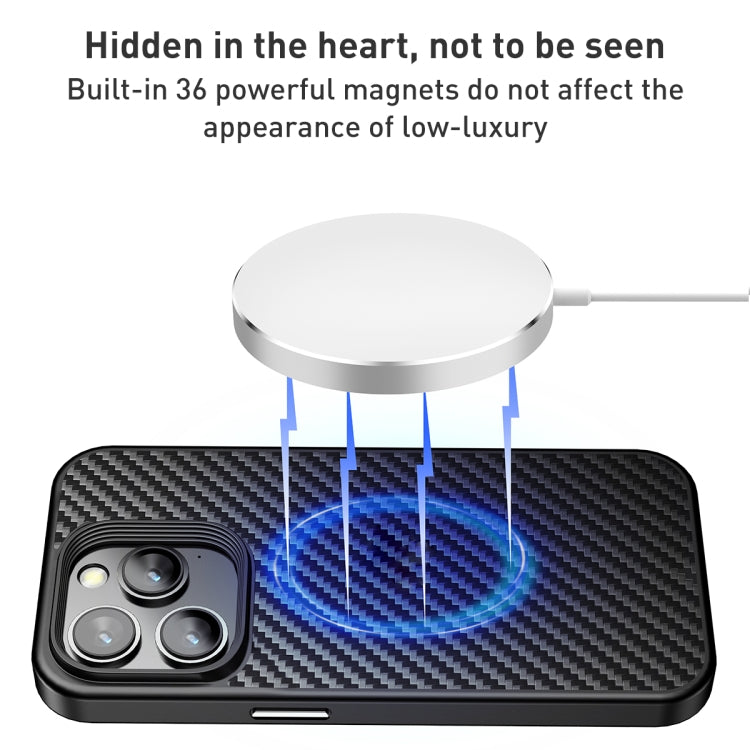 wlons Magsafe Carbon Fiber Kevlar TPU Phone Case, For iPhone 15 Pro, For iPhone 15 Plus, For iPhone 15