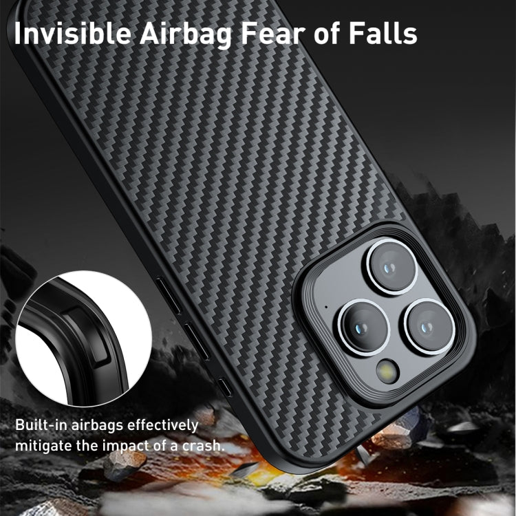 wlons Magsafe Carbon Fiber Kevlar TPU Phone Case, For iPhone 15 Pro, For iPhone 15 Plus, For iPhone 15