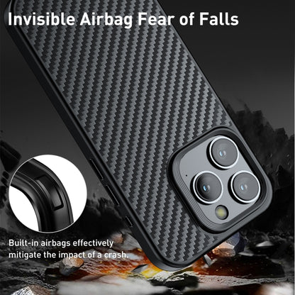 wlons Magsafe Carbon Fiber Kevlar TPU Phone Case, For iPhone 15 Pro, For iPhone 15 Plus, For iPhone 15