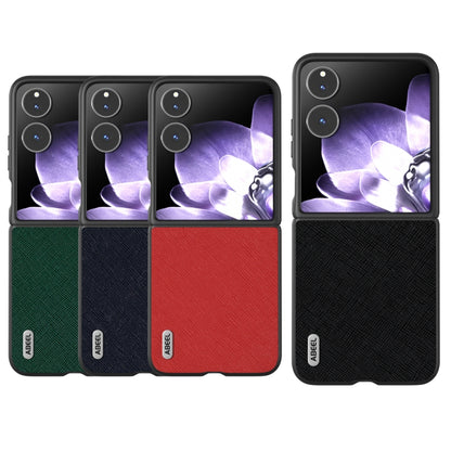 ABEEL Cross Texture Genuine Leather Phone Case