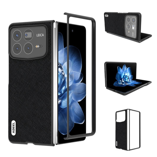 ABEEL Cross Texture Genuine Leather Phone Case, For Xiaomi Mix Fold 4, For Xiaomi Mix Fold 3