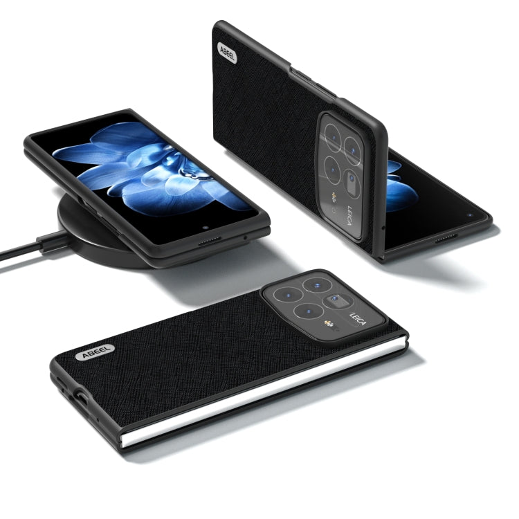 ABEEL Cross Texture Genuine Leather Phone Case, For Xiaomi Mix Fold 4, For Xiaomi Mix Fold 3