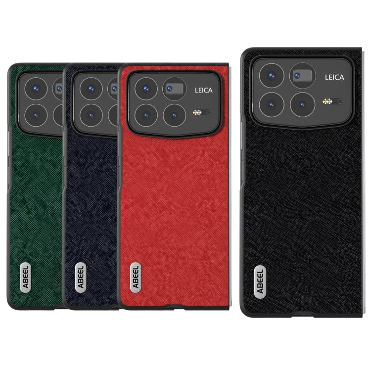 ABEEL Cross Texture Genuine Leather Phone Case, For Xiaomi Mix Fold 4, For Xiaomi Mix Fold 3