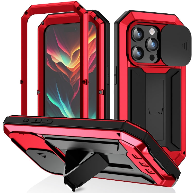 R-JUST Sliding Camera IP54 Life Waterproof Holder Phone Case, For iPhone 15 Pro, For iPhone 15 Plus, For iPhone 15
