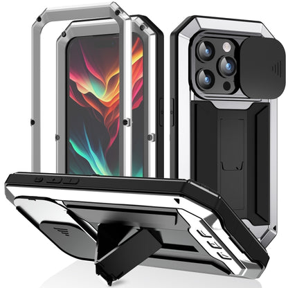 R-JUST Sliding Camera IP54 Life Waterproof Holder Phone Case, For iPhone 15 Pro, For iPhone 15 Plus, For iPhone 15