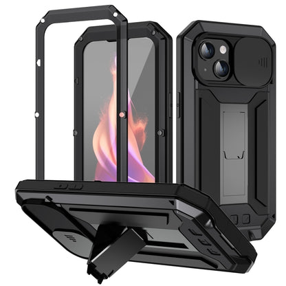 R-JUST Sliding Camera IP54 Life Waterproof Holder Phone Case, For iPhone 15 Pro, For iPhone 15 Plus, For iPhone 15